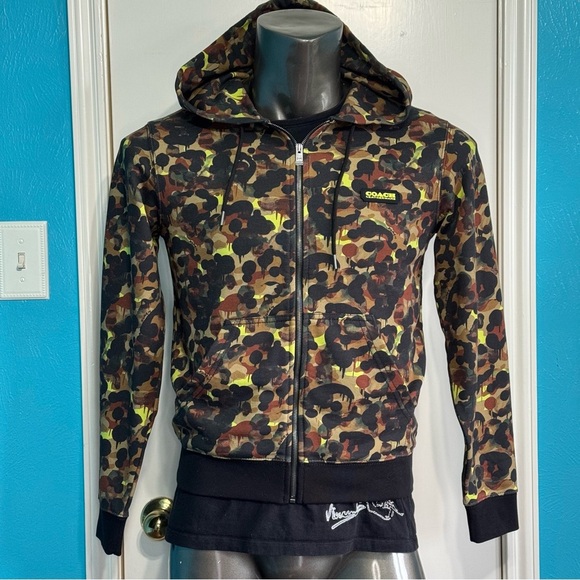 Coach Other - Coach Camo Print Full Zip Hoodie In 100% Organic Cotton size XS nwot